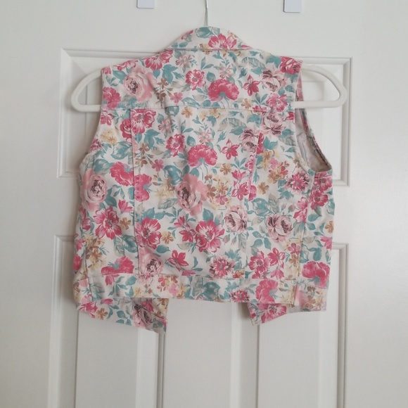 Floral denim button vest - Picture 2 of 2